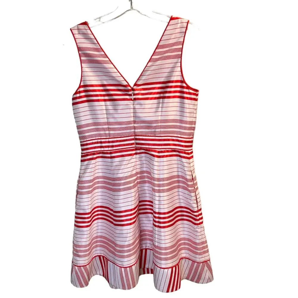Jessica Simpson Womens Fit & Flare Dress Red White Stripe Size 6